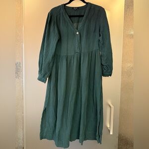 Madewell Cotton Gauze Textured Midi Dress